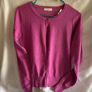 Active USA Fuchsia Button-Up Cardigan